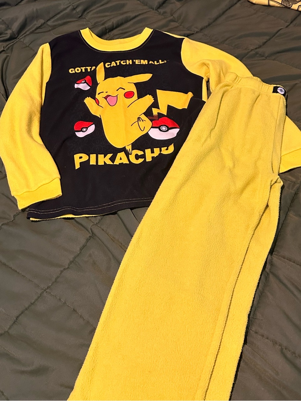 Pokemon Pikachu Black & Yellow Kids Pajama Set